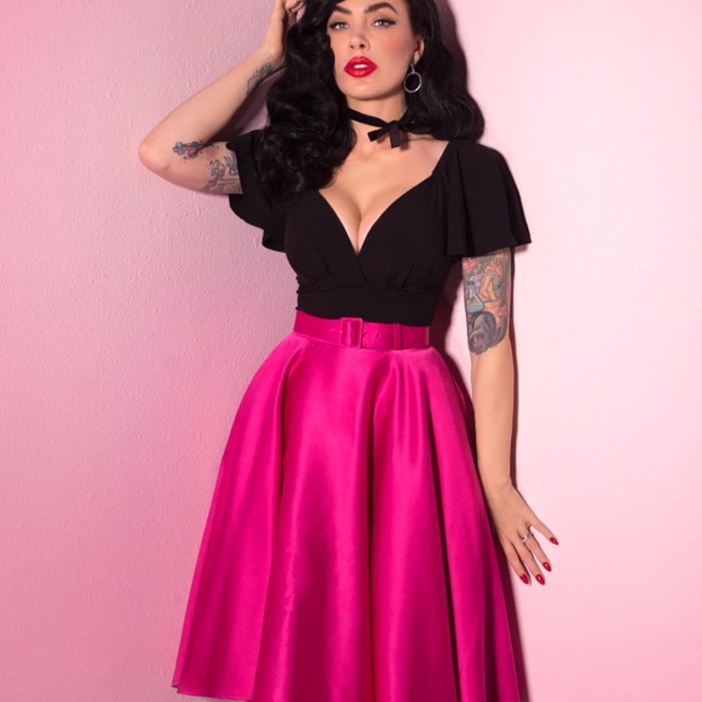 Hot Pink Swing Skirt from Vixen by Micheline Pitt
